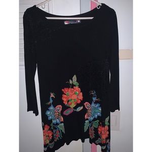 Desigual Black Floral Tunic